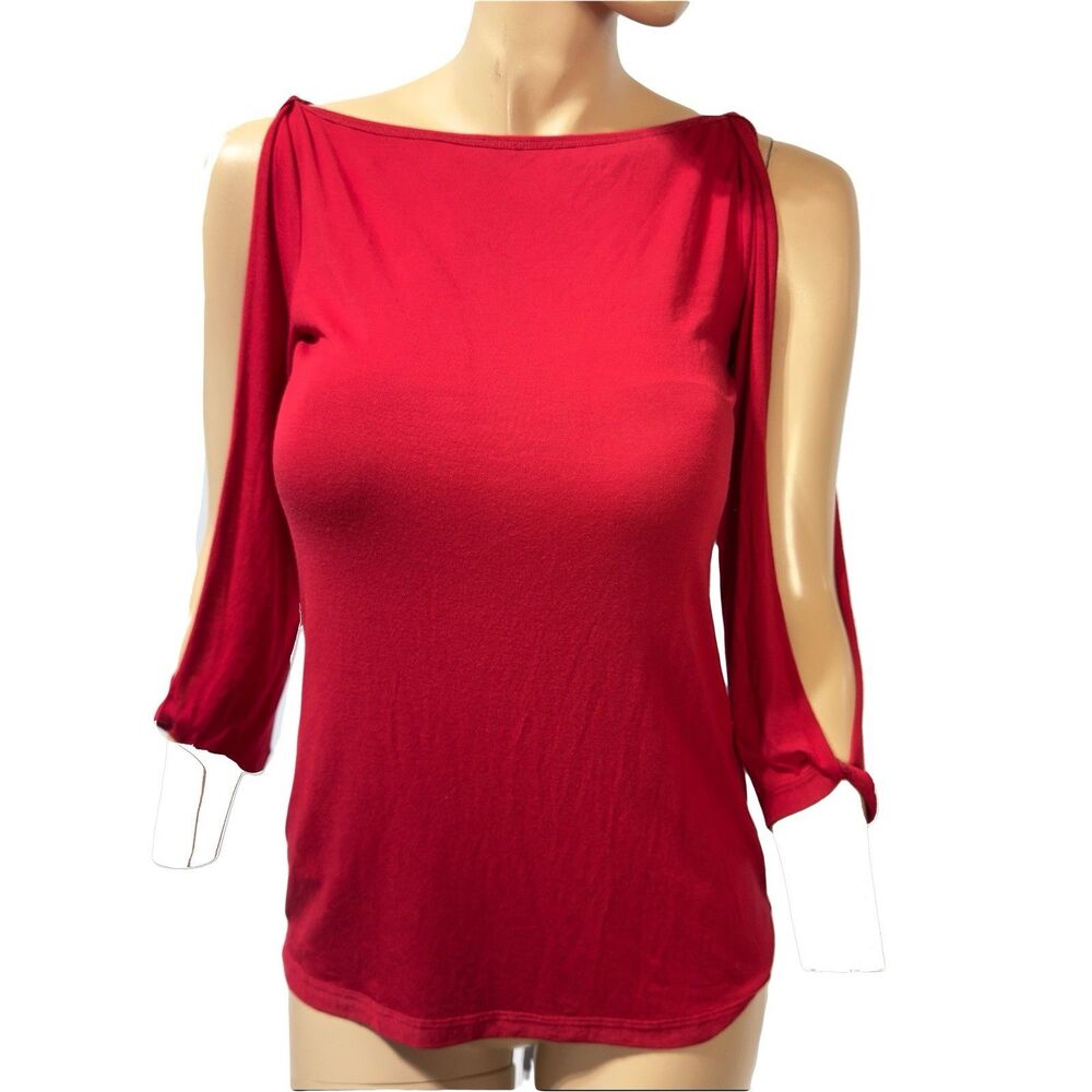 Bailey 44 Women’s Slit Sleeve Luna Top Bowline Size S Red NWT